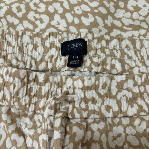 J. Crew Leopard Print Linen Blend Drawstring Pants 14 - Picture 10 of 11